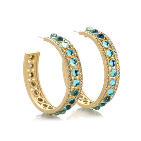 ROBERTO BY RFM EARRINGS WITH GREEN AND YELLOW STONES