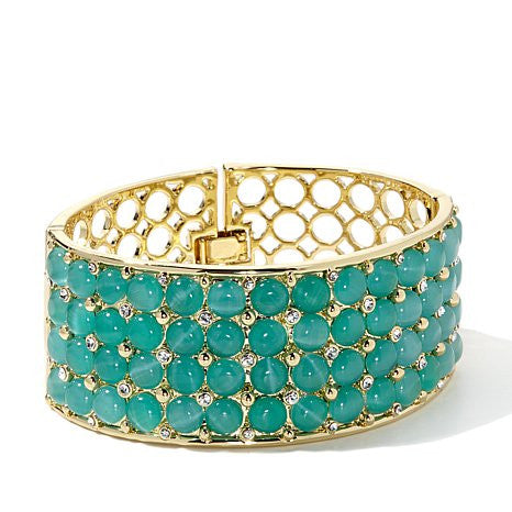 Roberto by RFM "Giardino" Crystal-Accented Goldtone Floral Cluster Cuff Bracelet