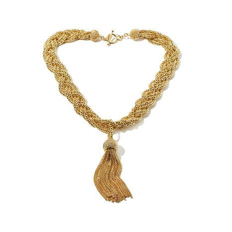 Roberto by RFM "MULINO" Necklace with tassel of chains and crystals