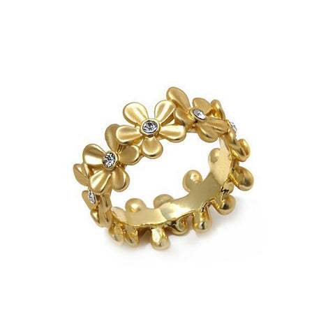 Roberto by RFM "Giardino" Crystal-Accented Floral Band Ring
