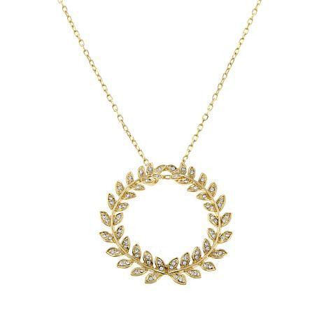 Roberto by RFM Luxury Circles Necklace in golden brass with crystals