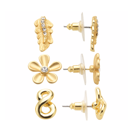 Roberto by RFM Flower earrings with enamels and crystals