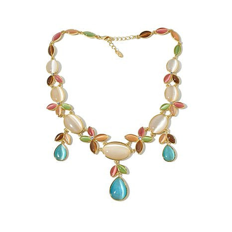 Roberto by RFM "Giardinetto" Faceted Stone 16-1/2" Floral Necklace
