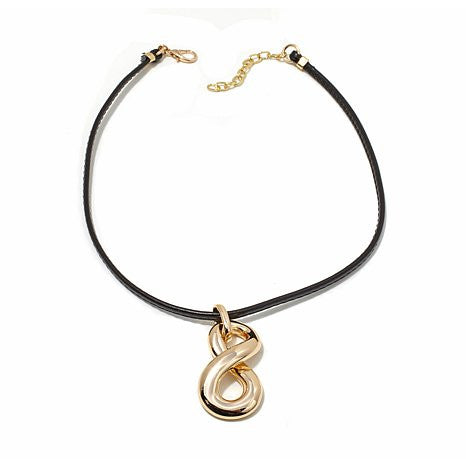 ROBERTO BY RFM "CAPRI GIRL" INFINITO PENDANT WITH LEATHER NECKLACE