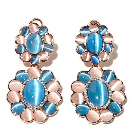 ROBERTO BY RFM EARRINGS WITH PINK AND PURPLE STONES