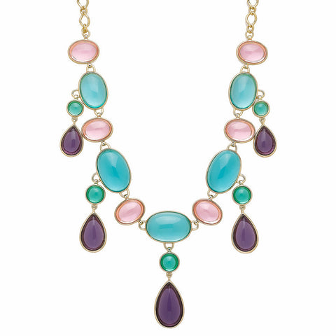 Roberto by RFM "Giardinetto" Faceted Stone 16-1/2" Floral Necklace