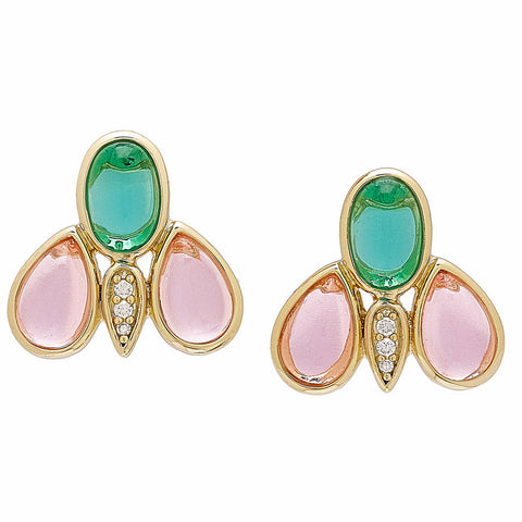 "Lucrezia" Colored Crystal Circle Drop Earrings