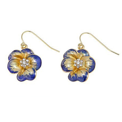 Roberto by RFM Flower earrings with enamels and crystals