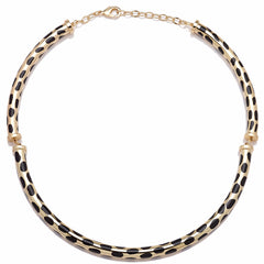 Roberto by RFM Semi-rigid necklace with leopard print motif