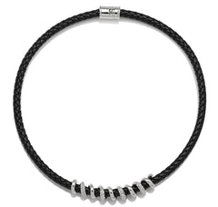 Roberto by RFM "Spirali" Pavé Crystal Swirl Design Cord Necklace