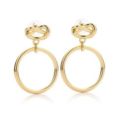 Roberto by RFM Earrings with knot design and circle pendant