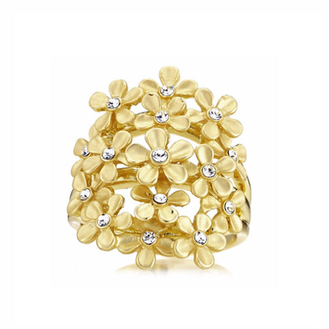 Roberto by RFM Flower ring with enamels and crystals